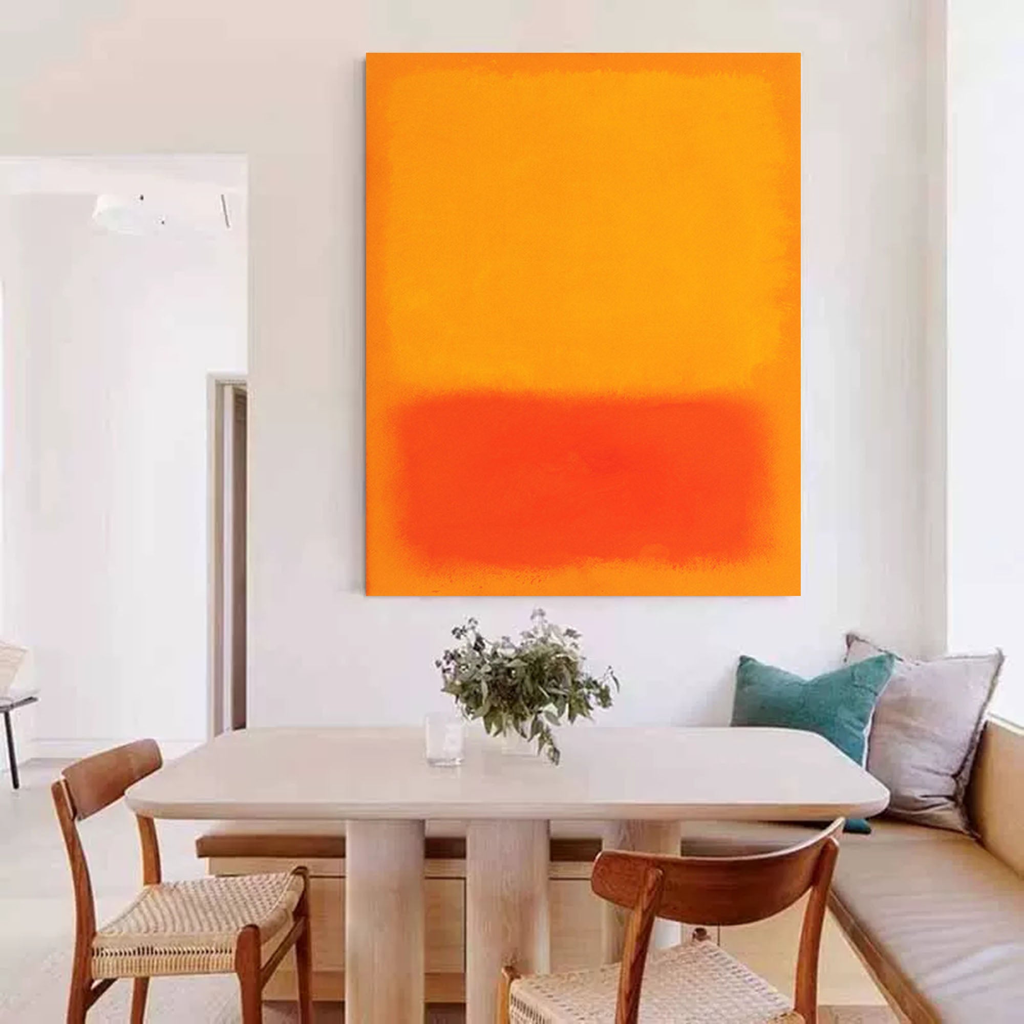 Orange Abstract Texture Wall Art Painting Large Minimalist Original Oil Painting Home Decor