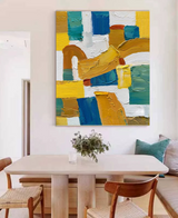 Abstract Geometric Wall Art  Large Original Acrylic Painting On Canvas Living Room