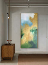 Gold and Green Large Abstract Oil Painting On Canvas Original Texture Wall Art Painting Home Decor