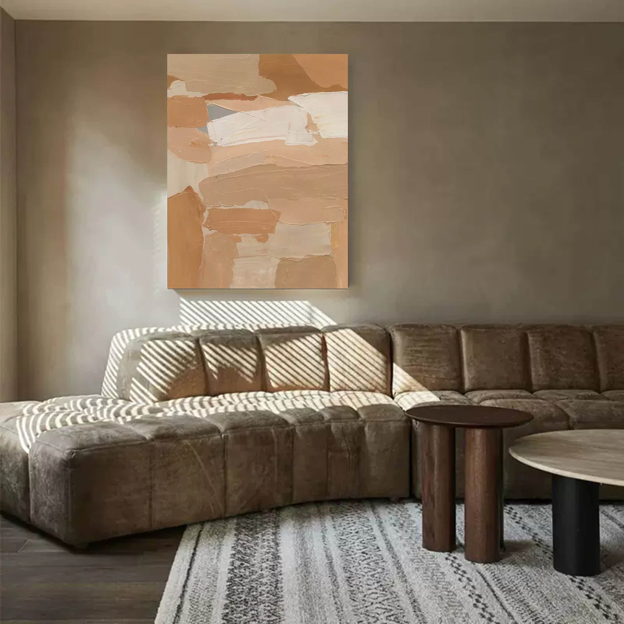 Modern Texture Warm Brown Wall Art Colorful Abstract Oil Painting On Canvas Large Original Acrylic Painting For Living Room