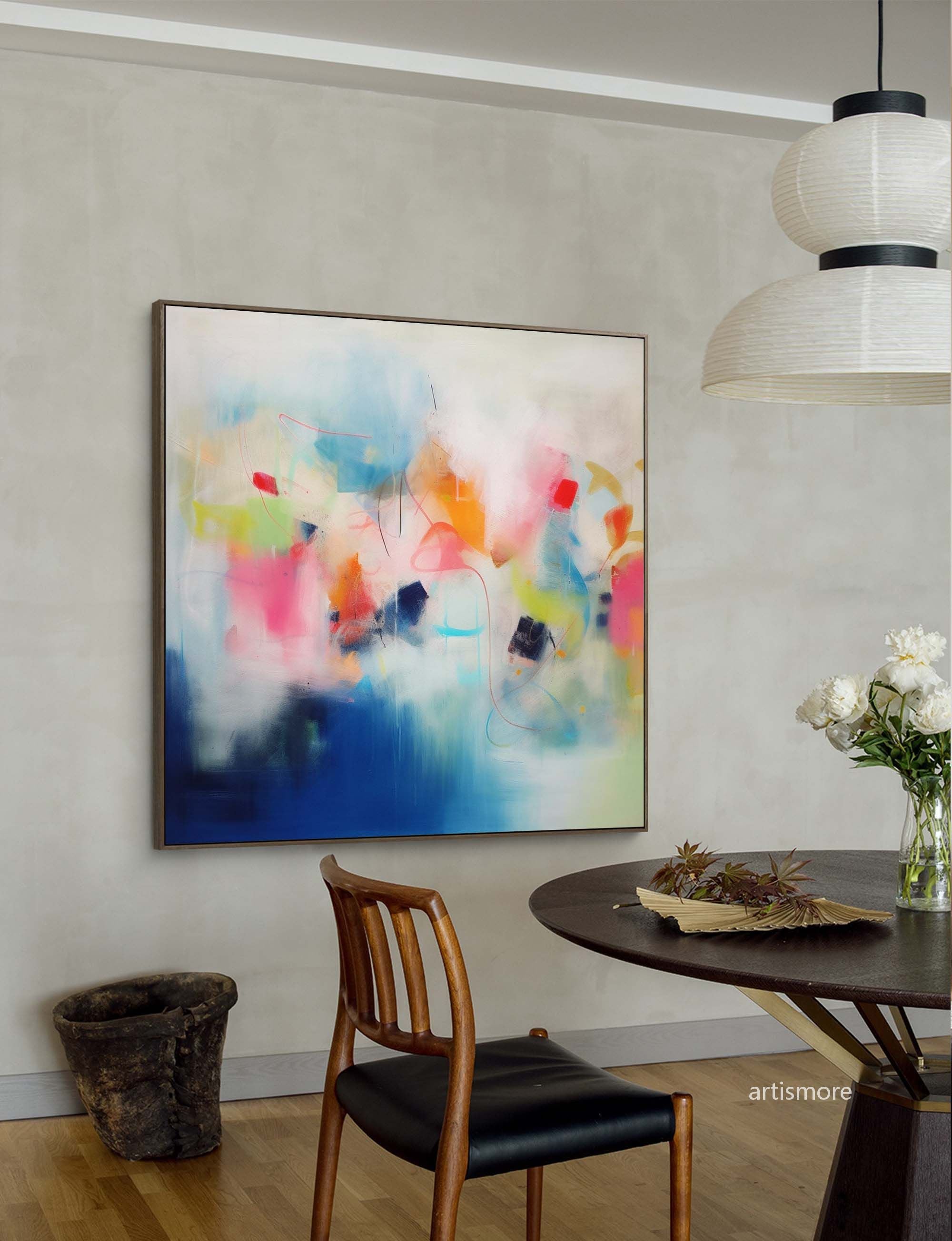 Modern Original Wall Art Large Square Acrylic Painting Colorful Abstract Oil Painting For Living Room