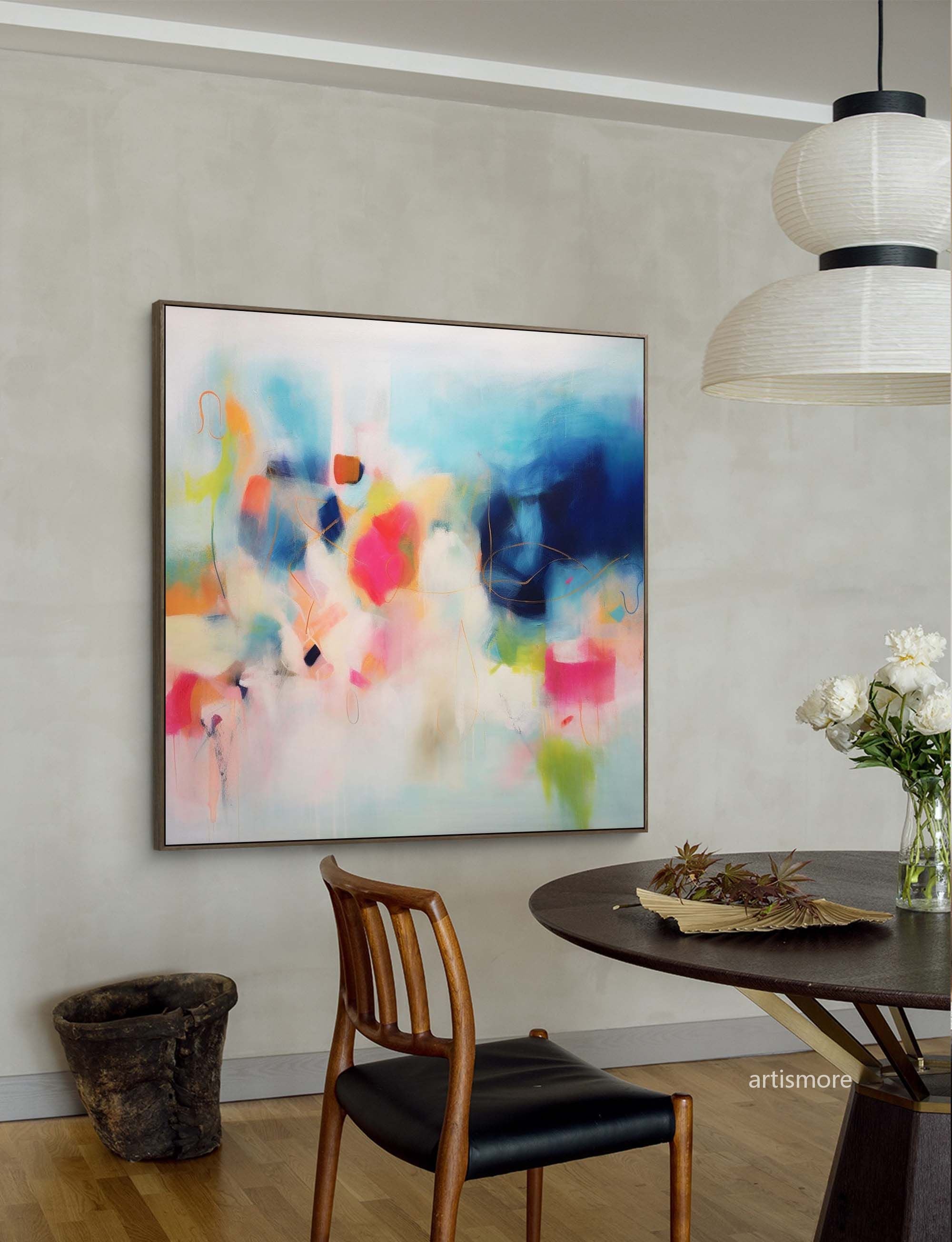 Modern Original Wall Art Large Square Acrylic Painting Colorful Abstract Oil Painting Home Decor