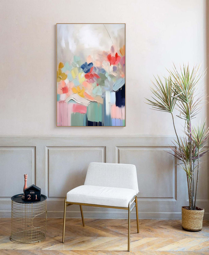 Colorful Abstract Texture Wall Art Canvas Large Modern Original Acrylic Painting Home Decor