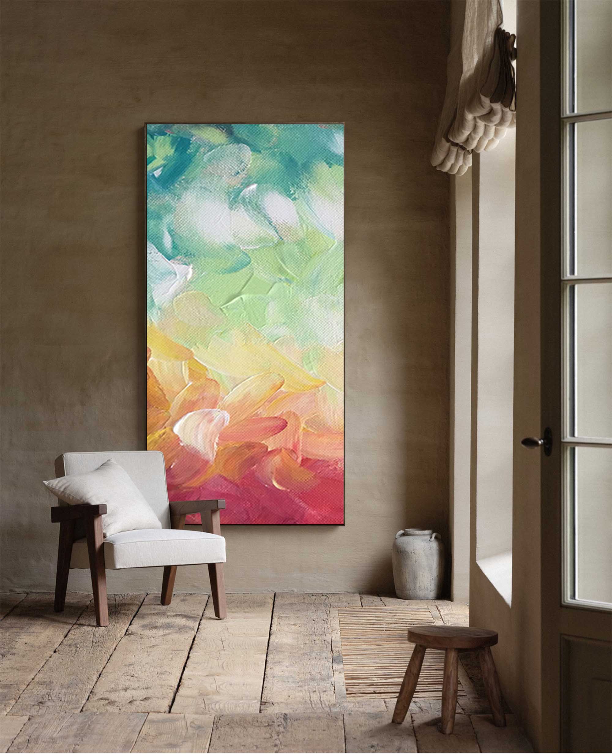 Large Colorful Abstract Oil Painting On Canvas Original Texture Wall Art Painting Home Decor