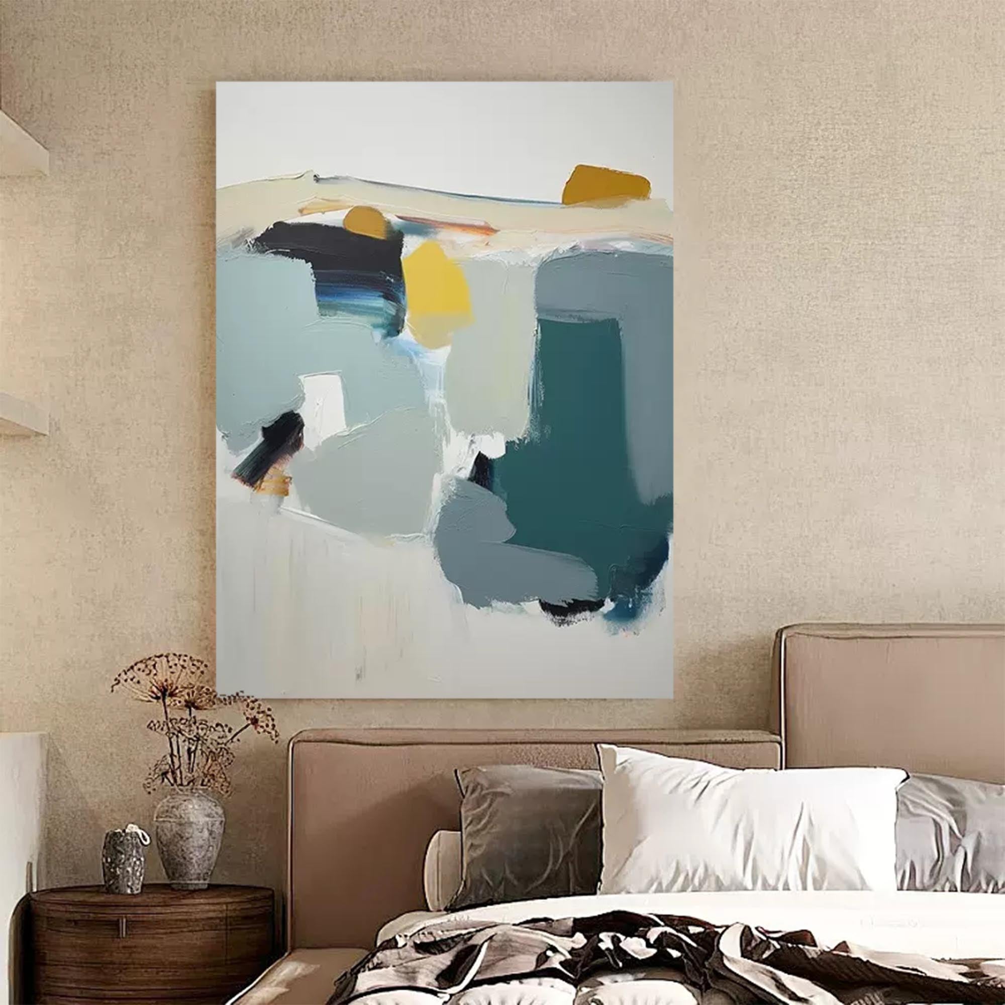 Modern Grey Wall Art Abstract Oil Painting On Canvas Large Original Acrylic Painting For Living Room