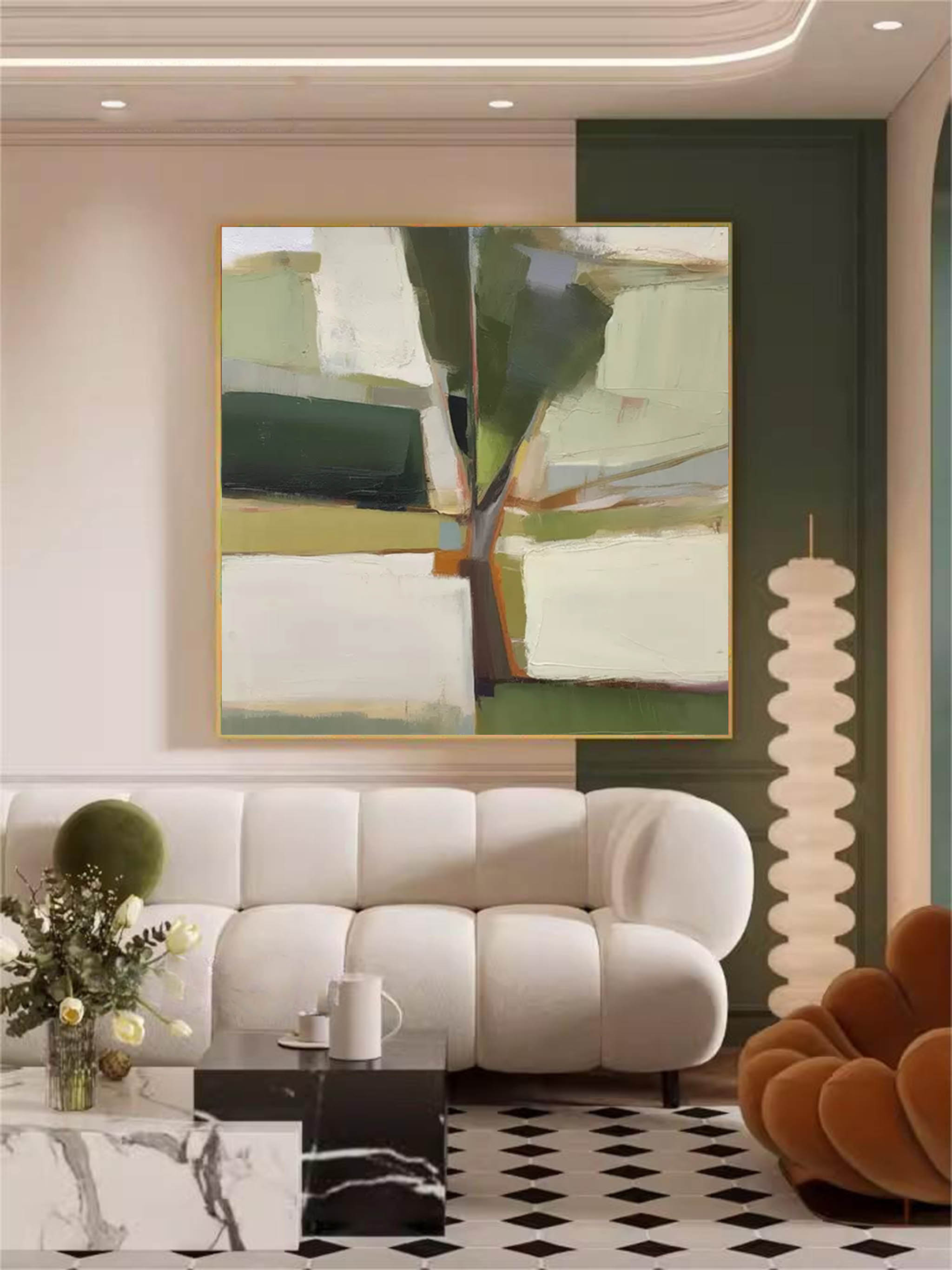 Original Large Abstract Tree Acrylic Painting On Canvas Abstract Tree Oil Painting Modern Wall Art Home Decoration