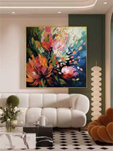 Contemporary Bohemian Decor Art For Sale Various Floral Acrylic Painting Cute Colorful Flowers Oil Painting On Canvas