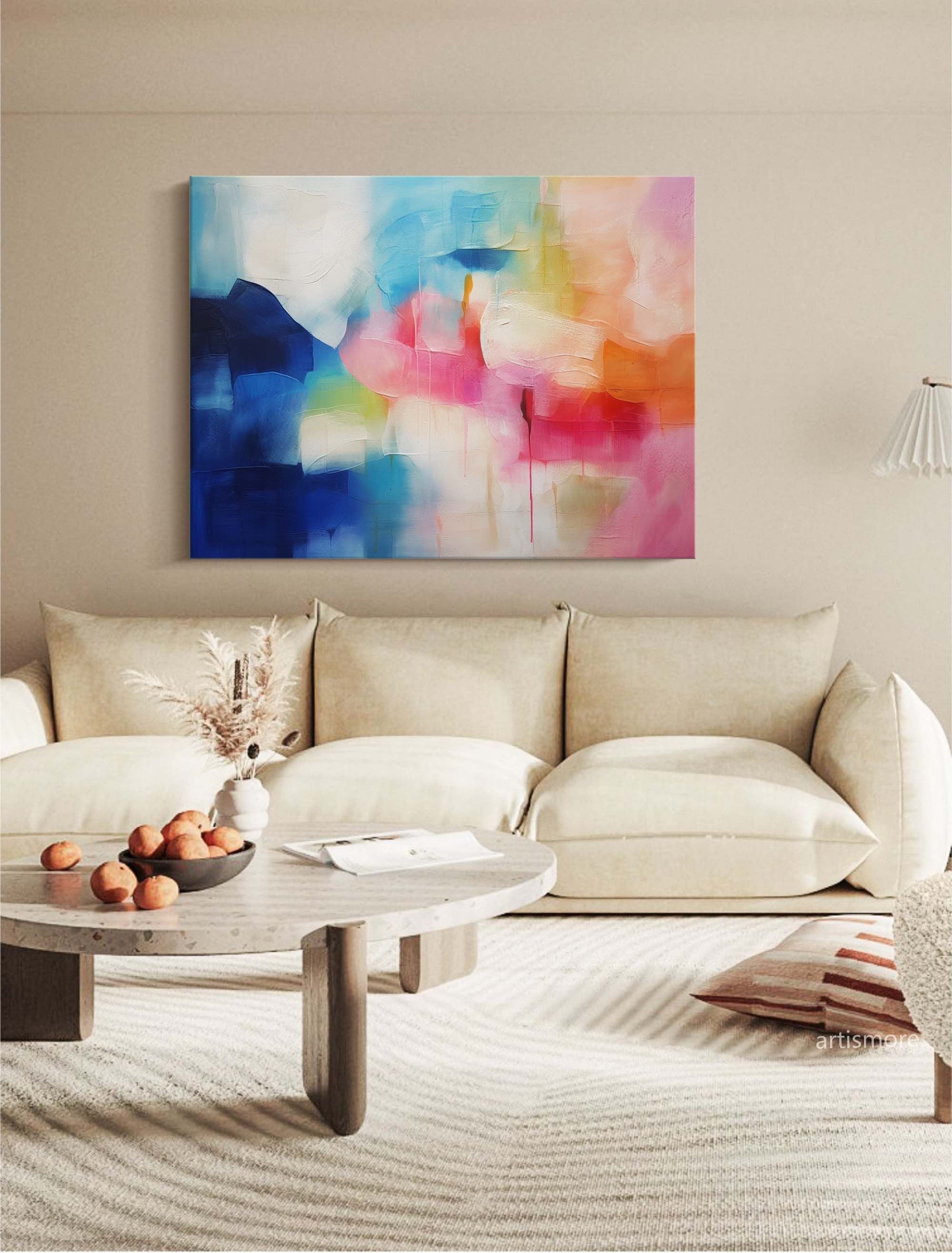 Large Wall Art Original Colorful Abstract Oil Painting On Canvas Modern Oil Painting Living Room Decor