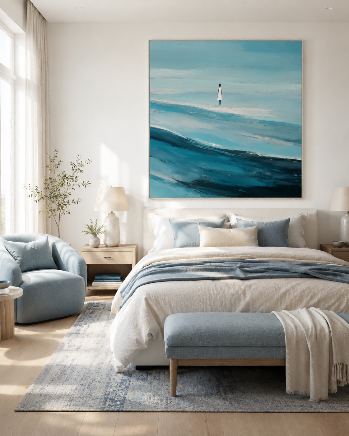 Original Hand Painted Seascape Art With Expressive Brushstrokes