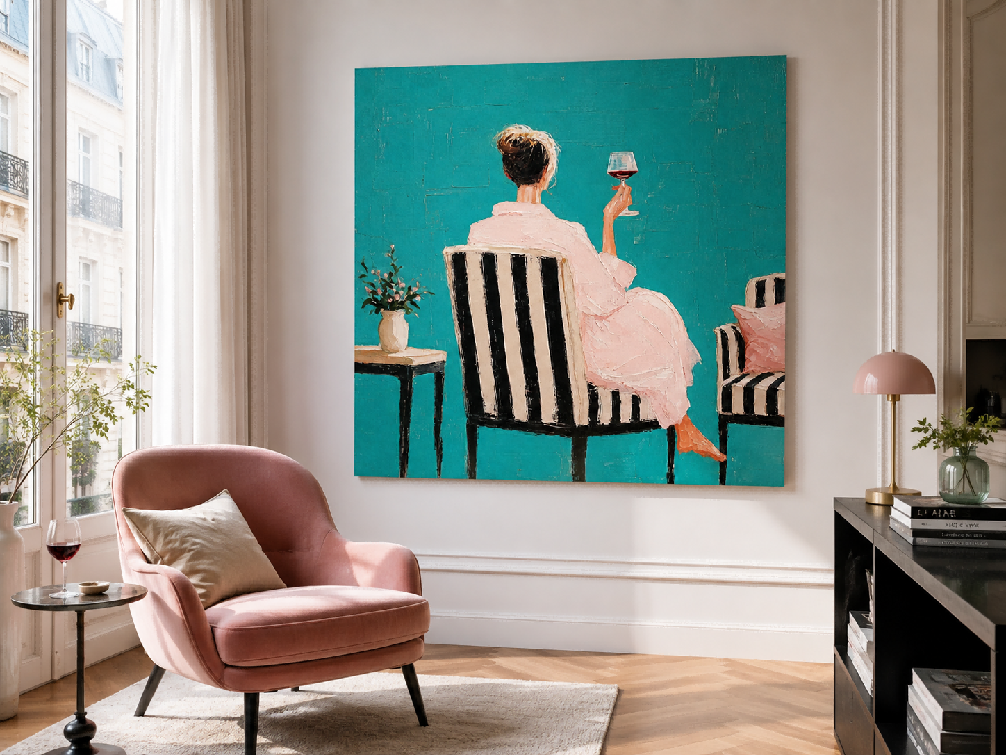 Impressionist Style Canvas Painting With Impasto Technique And Bright Colors
