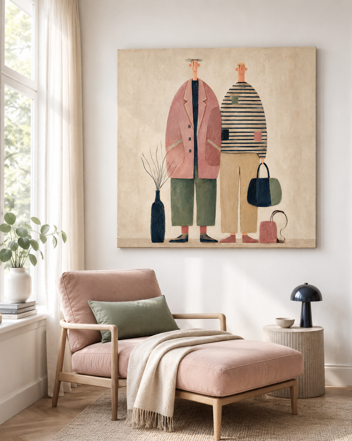 Healing Fairytale Art Modern Vintage Illustration Original Canvas Wall Decor