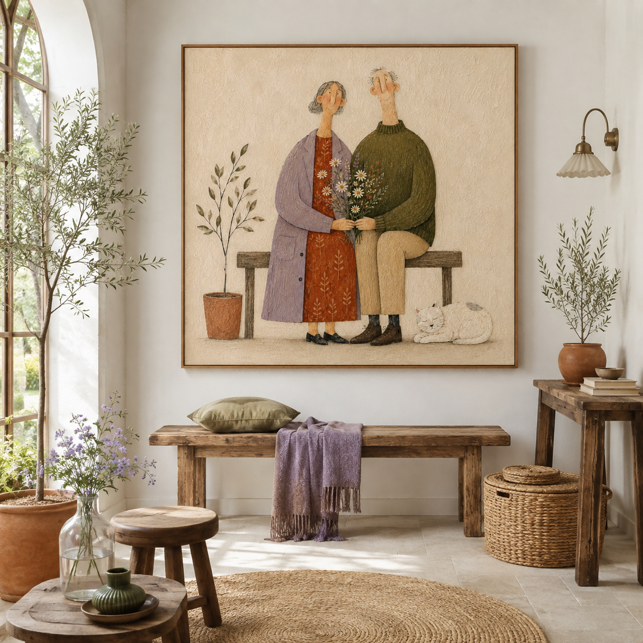 Vintage Style Canvas Art Of Romantic Senior Portrait Ideal For Anniversary Gift