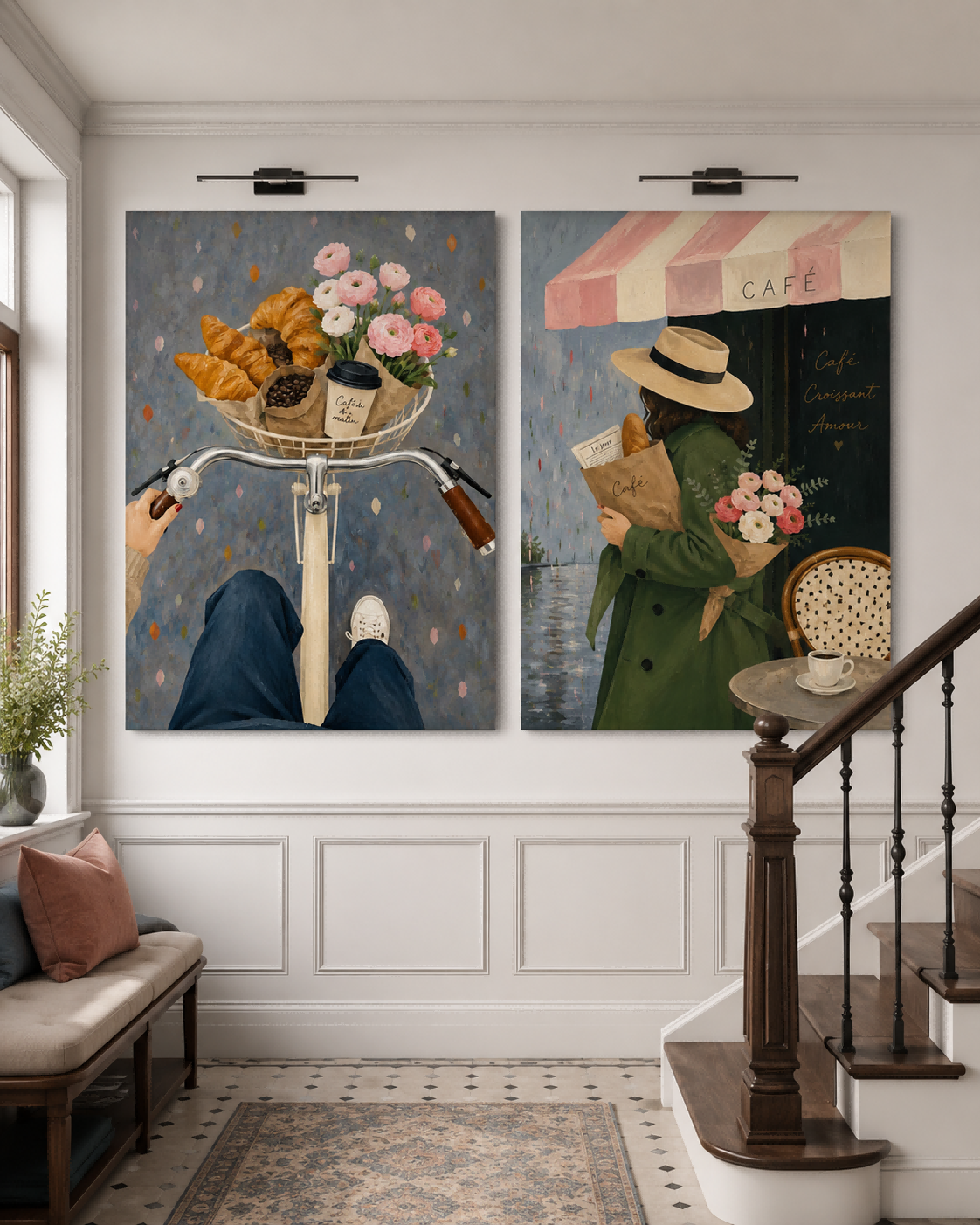 French Bistro Wall Art Set For Living Room And Bedroom Decor