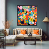 Large Abstract Acrylic Painting On Canvas Colorful Abstract Oil Painting Original Circle Modern Wall Art Home Decor