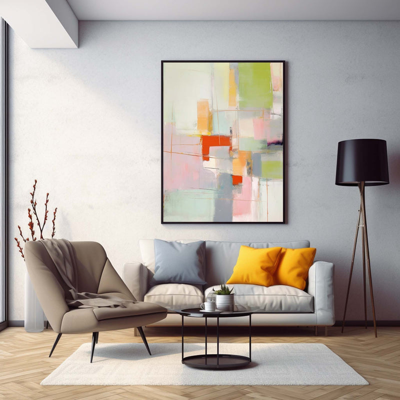 Vibrant colorful Modern Texture Wall Art  Large Original Abstract Oil Painting On Canvas For Living Room