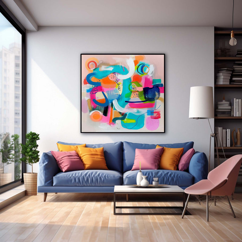 Original Abstract Art For Sale Bright Colorful Abstract Painting Canvas Contemporary New Abstract Painting Home Decor