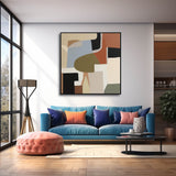 Square Abstract Oil Painting Farme Large Acrylic Painting On Canvas Original Modern Wall Art For Living Room