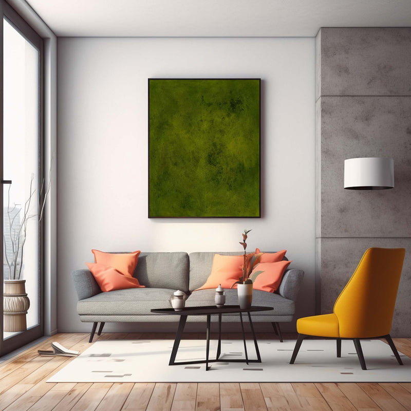 Green Texture Minimalist Oil Painting On Canvas Large Abstract Acrylic Painting Original Wall Art For Living Room