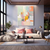 Vibrant colorful Large Original Abstract Oil Painting On Canvas Modern Texture Wall Art For Living Room
