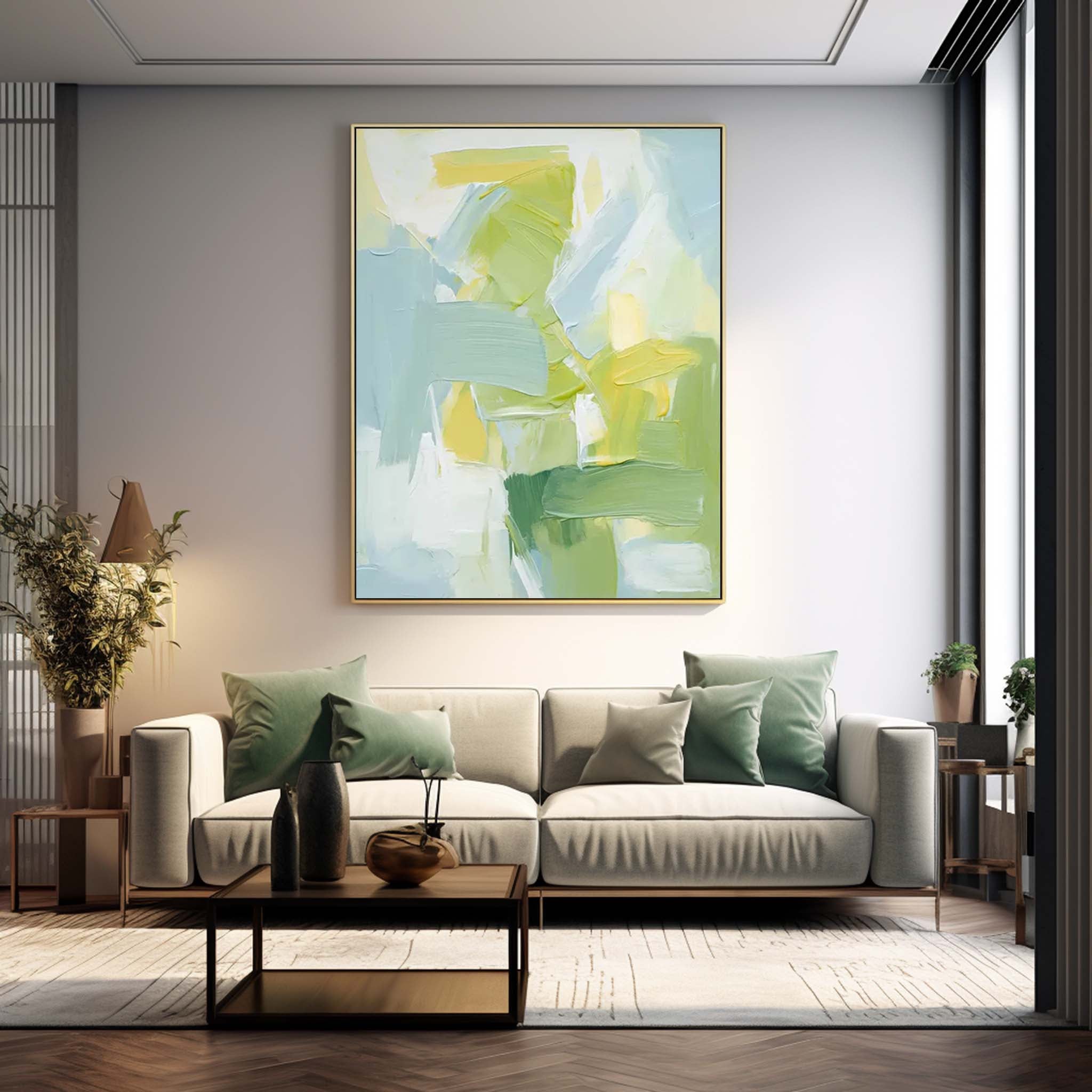Bright Abstract Oil Painting On Canvas Modern Texture Wall Art Large Original Painting For Living Room