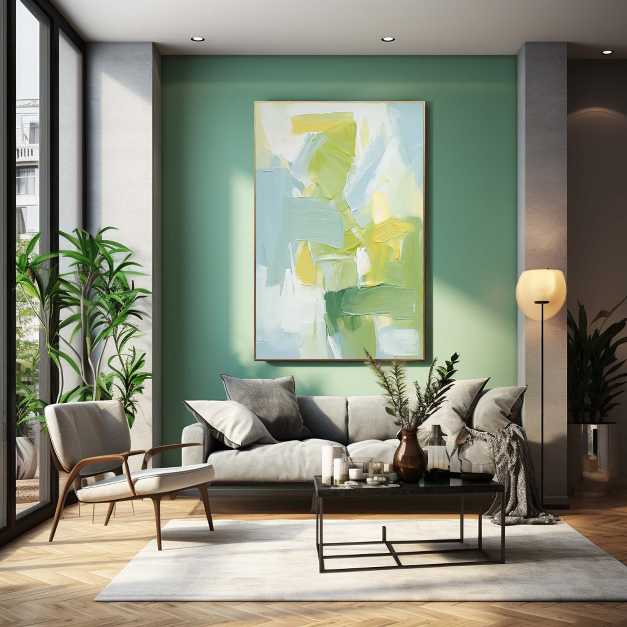 Bright Abstract Oil Painting On Canvas Modern Texture Wall Art Large Original Painting For Living Room