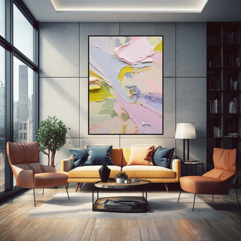 Large Original Painting Colorful Modern Texture Wall Art Bright Abstract Oil Painting On Canvas Home Decor