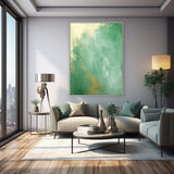 Green Modern Texture Wall Art  Large Original Abstract Oil Painting On Canvas For Living Room
