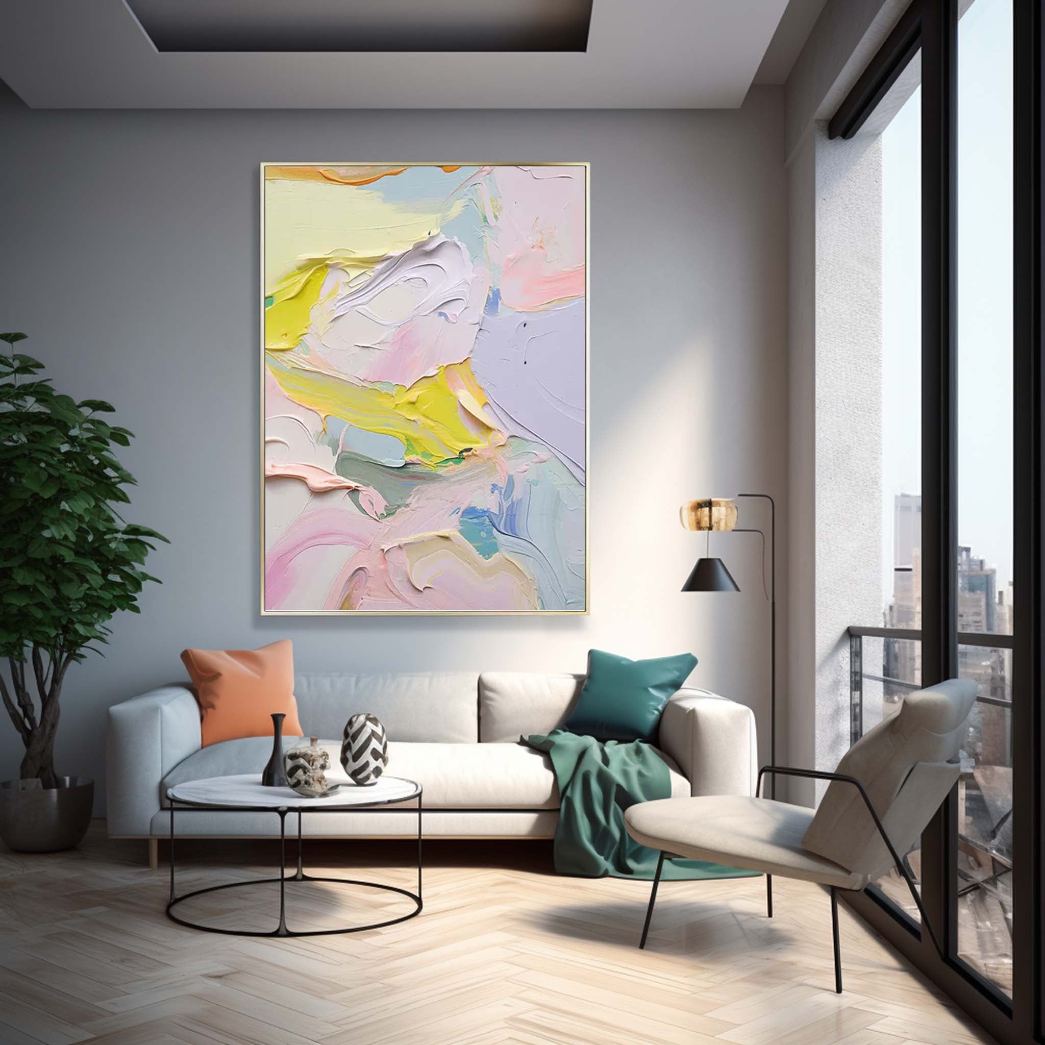Large Original Painting Colorful Modern Texture Wall Art Bright Abstract Oil Painting On Canvas Home Decor