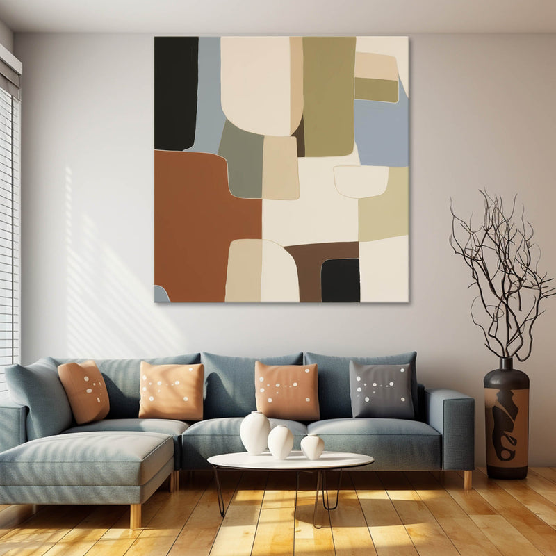 Original Modern Wall Art Square Abstract Texture Oil Painting Colorful Large Acrylic Painting On Canvas Home Room