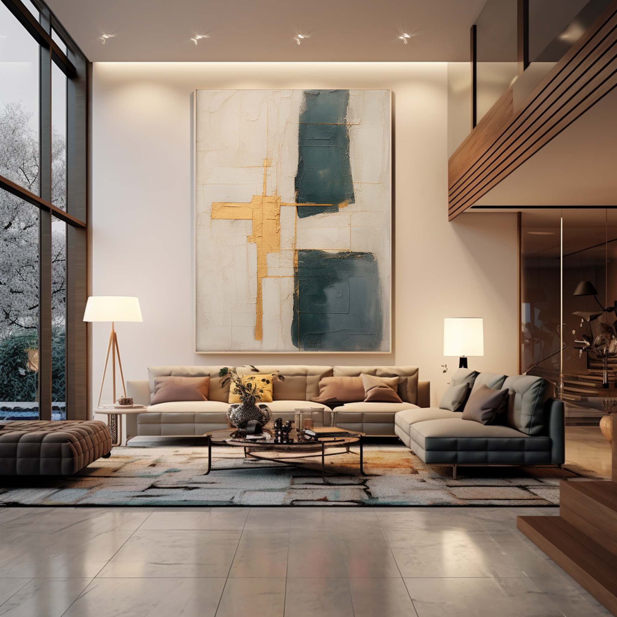 Large Original Abstract Oil Painting On Canvas Modern Texture Wall Art For Living Room