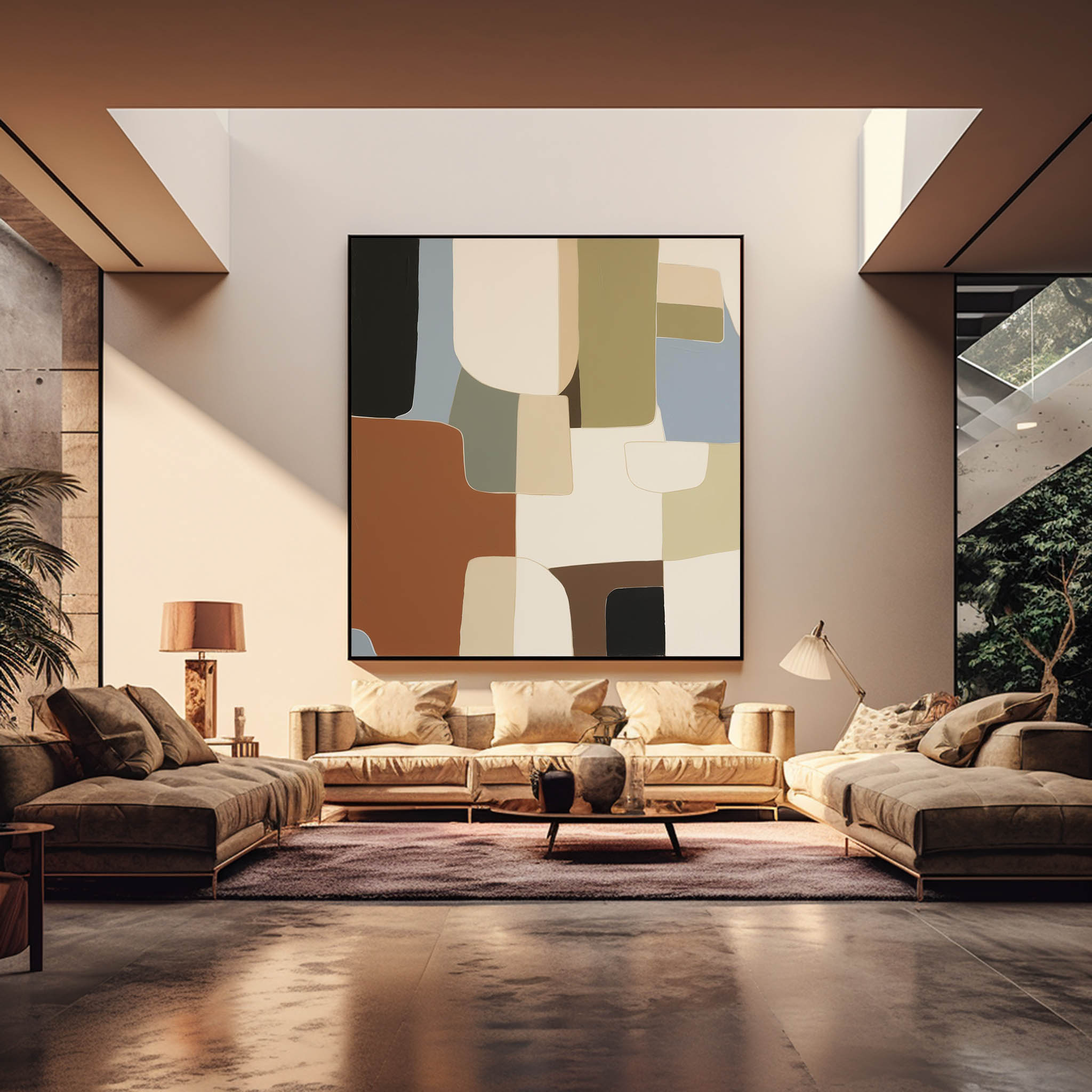Original Modern Wall Art Square Abstract Texture Oil Painting Colorful Large Acrylic Painting On Canvas Home Room