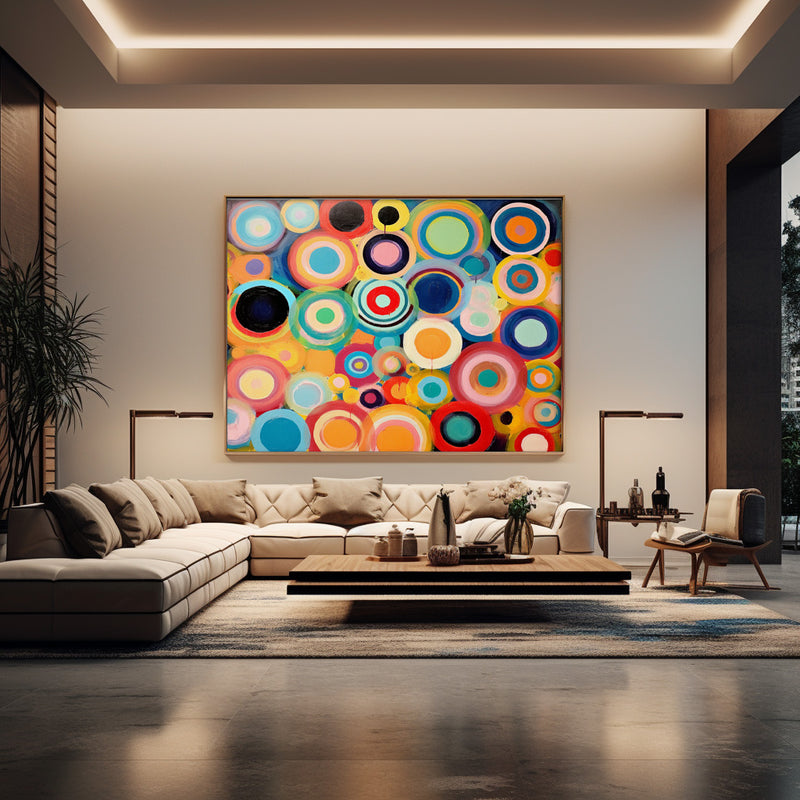 Modern Acrylic Painting Large Abstract Circle Oil Painting Original Wall Art Home Decoration