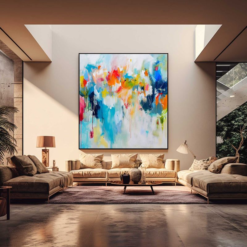 New Abstract Painting Colorful Original Hand Painted Wall Art Contemporary Abstract Art For Sale