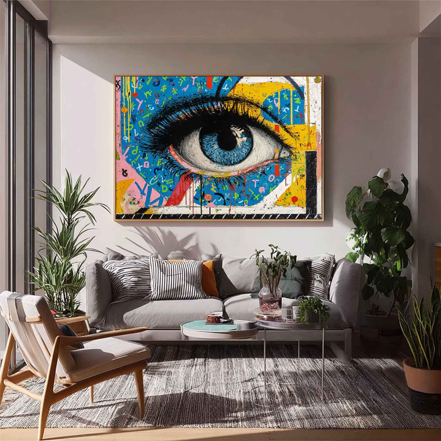Modern Colorful Artwork Abstract Eye Oil Painting Texture Acrylic painting Original Wall Art Home Decor