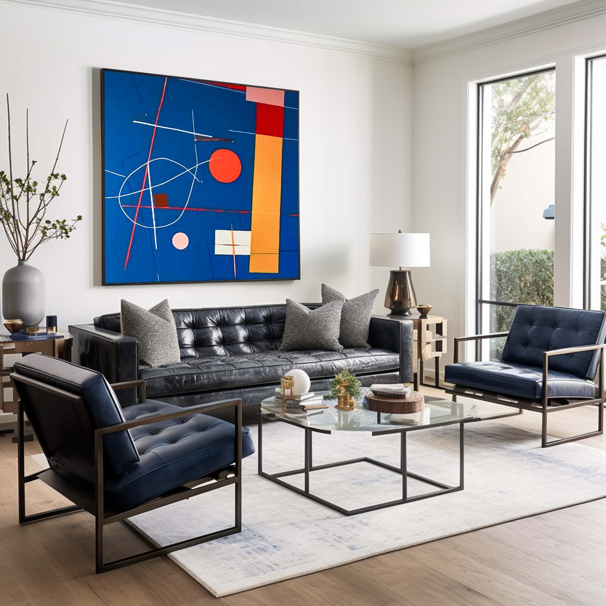 Original Modern Wall Art Square Abstract Graffiti Oil Painting Large Minimalist Acrylic Painting On Canvas Home Room