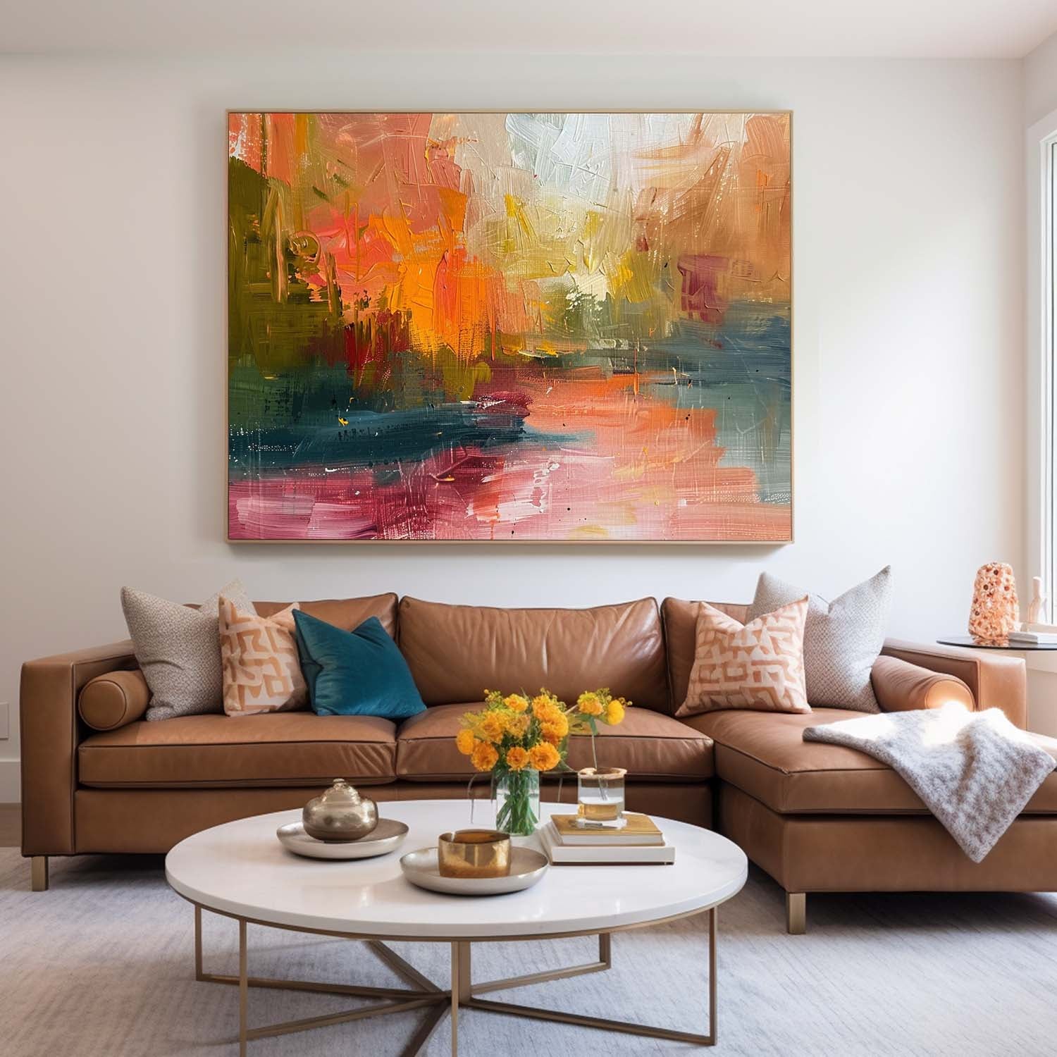 Original Scenery Painting Abstract Landscape Oil Painting On Canvas Framed Texture High Quality Wall Art