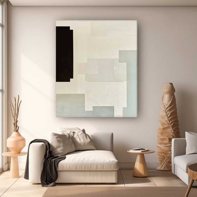 Original Abstract Oil Painting On Canvas Modern Wall Art Large Geometric Acrylic Painting Framed Home Decor