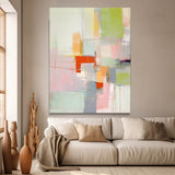 Vibrant colorful Modern Texture Wall Art  Large Original Abstract Oil Painting On Canvas For Living Room
