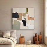 Original Modern Wall Art Square Abstract Texture Oil Painting Colorful Large Acrylic Painting On Canvas Home Decor