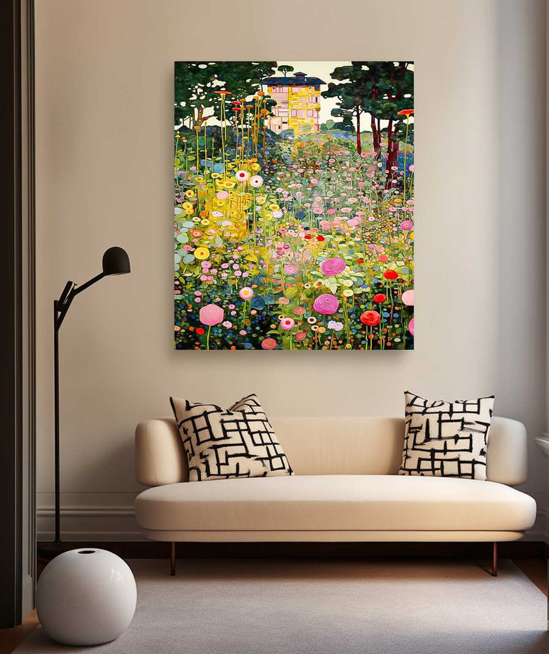 Dreamlike Contemporary Colorful Flower Wall Art Abstract Acrylic Painting On Canvas Large Cute Floral Artwork