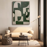 Original Minimalist Artwork Large Green Geometric Wall Art Texture Abstract Canvas Oil Painting