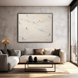 White Modern Acrylic Painting Large Ski Abstract Oil Painting Original Wall Art Home Decoration