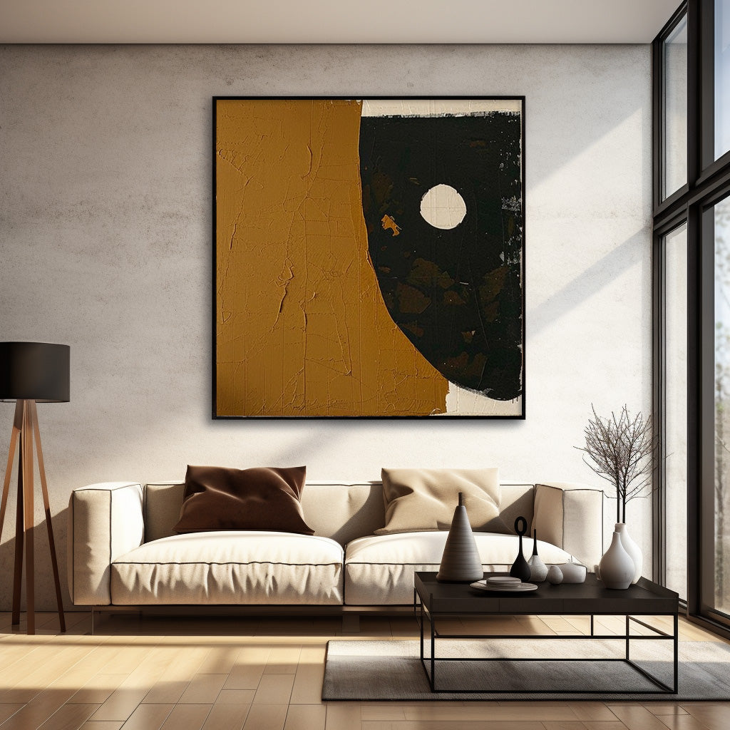 Brown Modern Minimalist Canvas Painting Acrylic Large High Quality Abstract Wall Art Framed Wall Decor