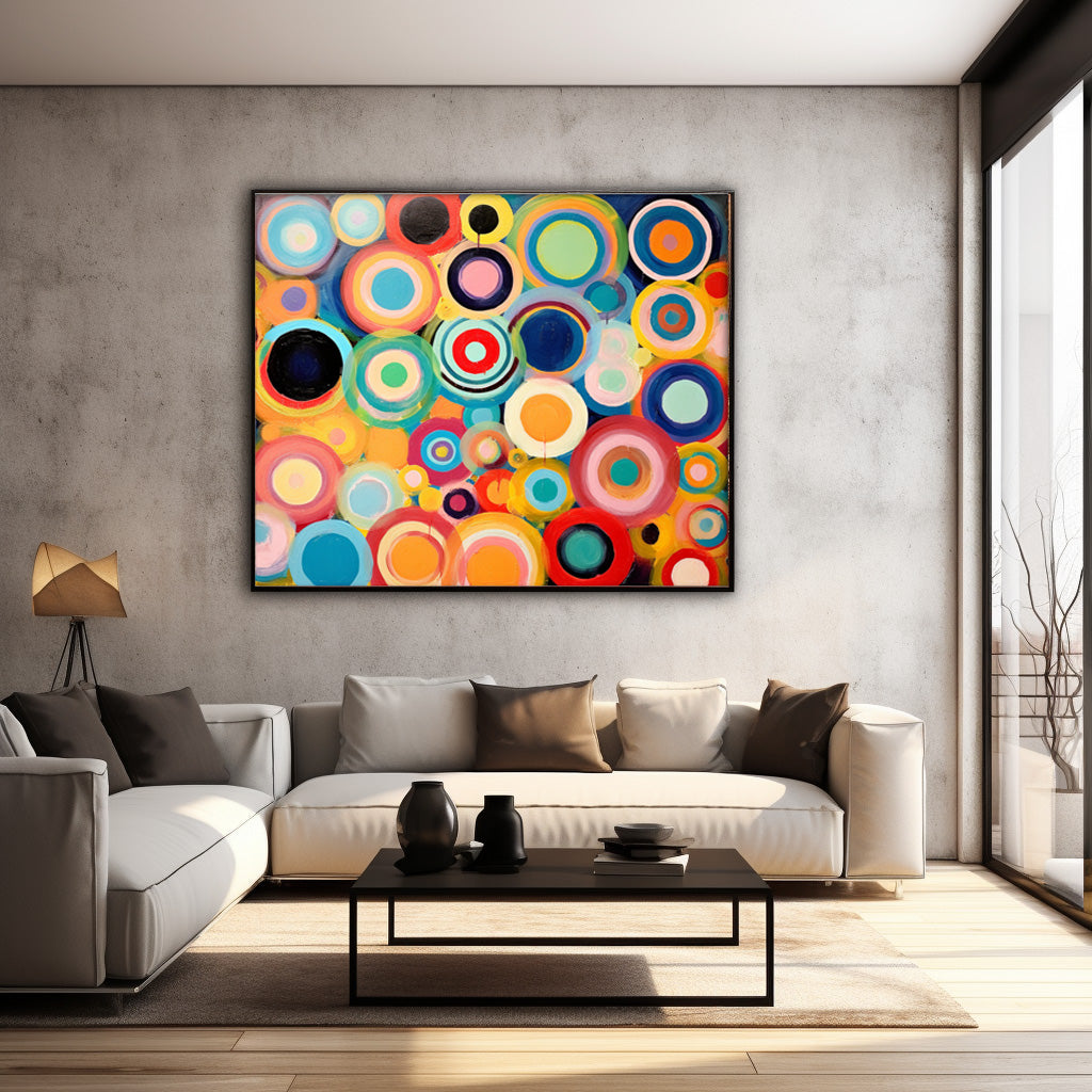 Modern Acrylic Painting Large Abstract Circle Oil Painting Original Wall Art Home Decoration