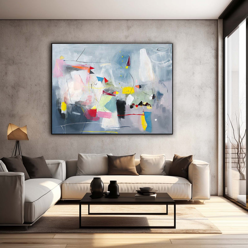 Acrylic Modern Abstract Art Framed Extra Large Canvas Paintings For Living Room