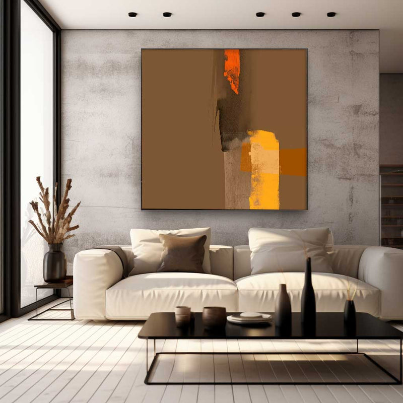 Modern Texture Abstract Acrylic Painting On Canvas Large Brown Minimalist Art Original Canvas Wall Art For Living Room