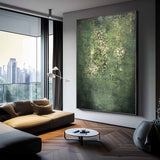 Green Modern Wall Art Large Original Texture Abstract Oil Painting On Canvas For Living Room
