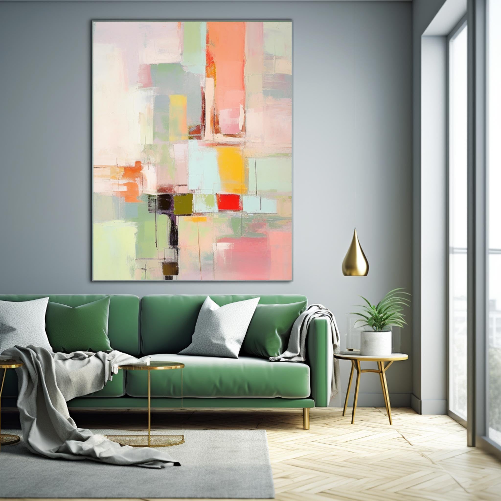 Vibrant colorful Large Original Abstract Oil Painting On Canvas Modern Texture Wall Art Home Decor