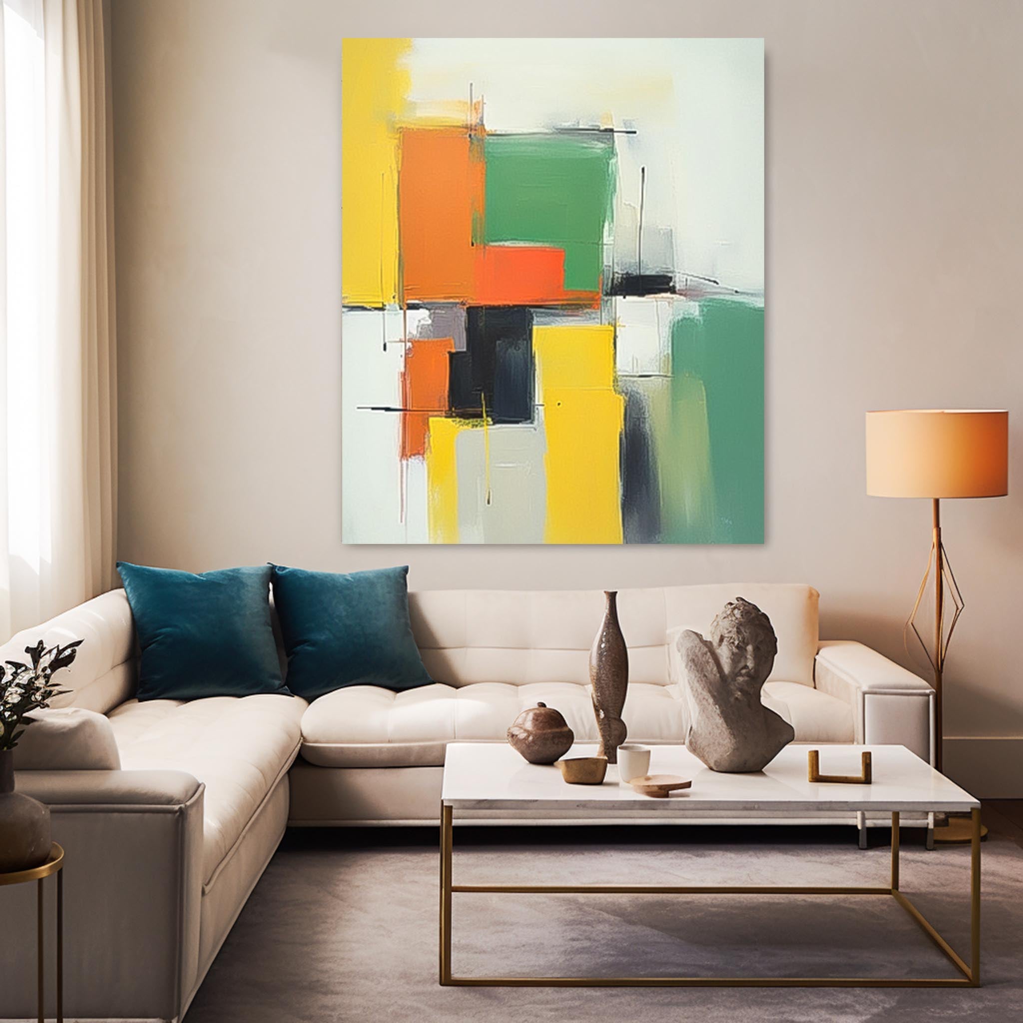 Cheap Geometry Abstract Wall Art Large Contemporary Acrylic Painting On Canvas Graet Quality artworks