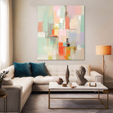 Vibrant colorful Large Original Abstract Oil Painting On Canvas Modern Texture Wall Art Home Decor